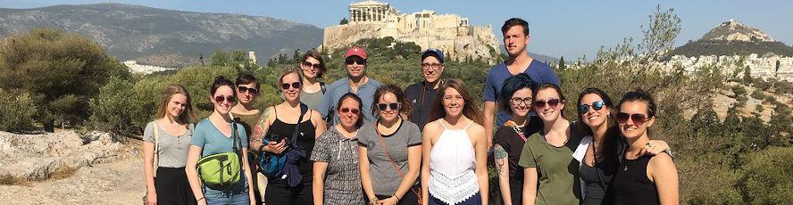 International students on a study abroad trip to Athens, Greece
